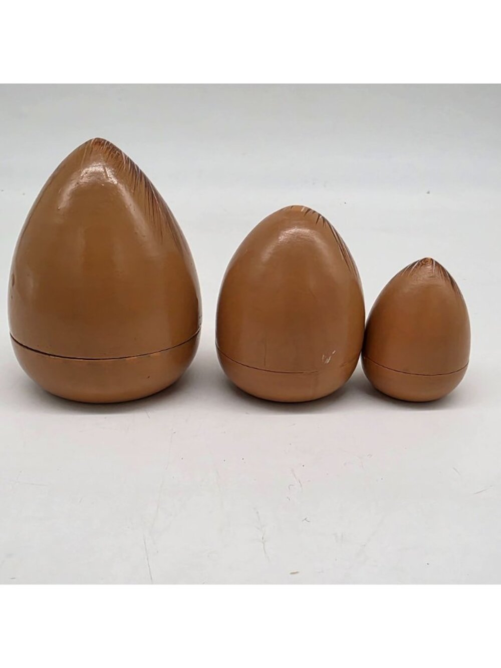 Wooden Nesting Dolls Lion Design Set Of 3 Brown & Tan Colors Handpainted - Picture 5 of 7
